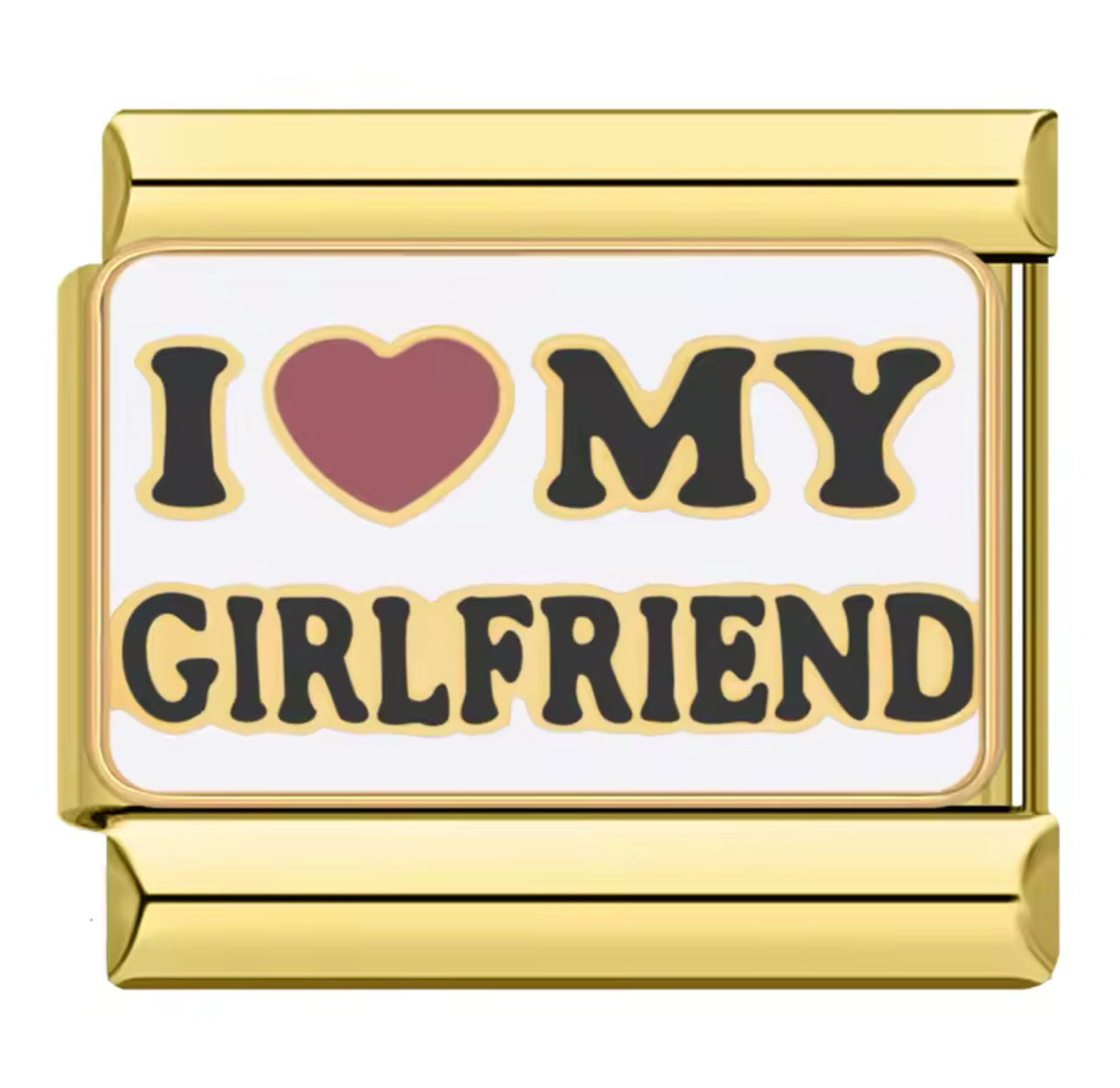 'I Love My GF' Gold Charm