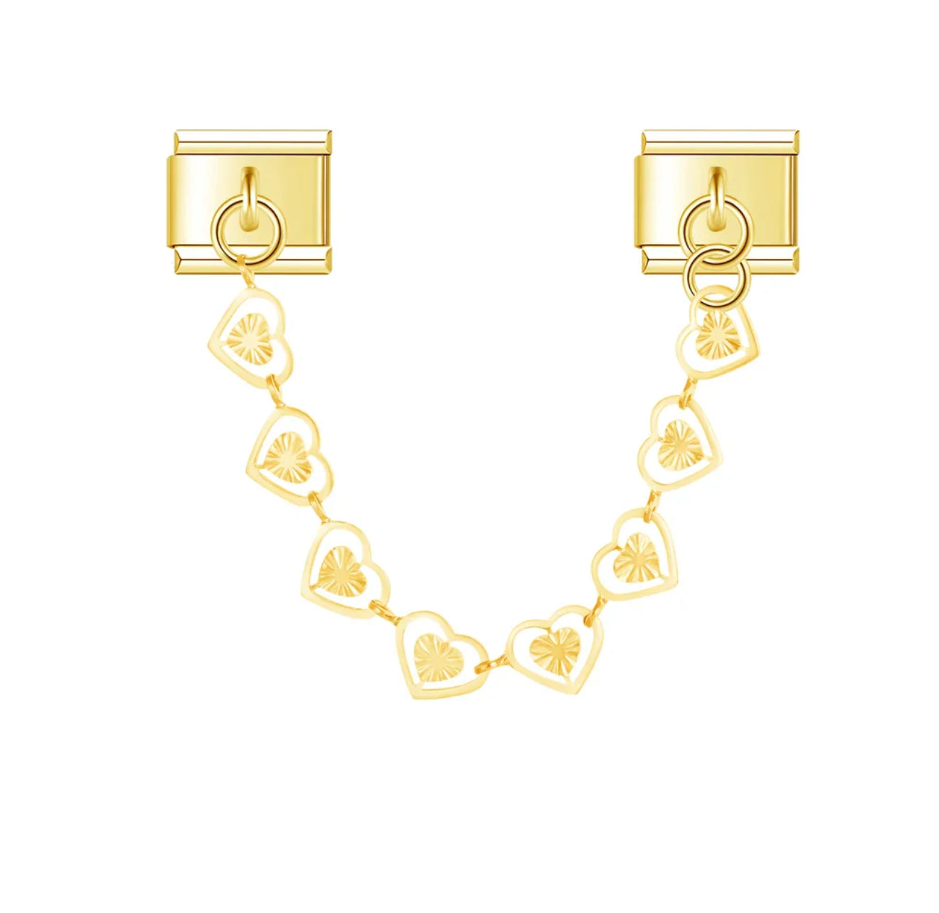 'Heart Chain' Gold Charm Colgante