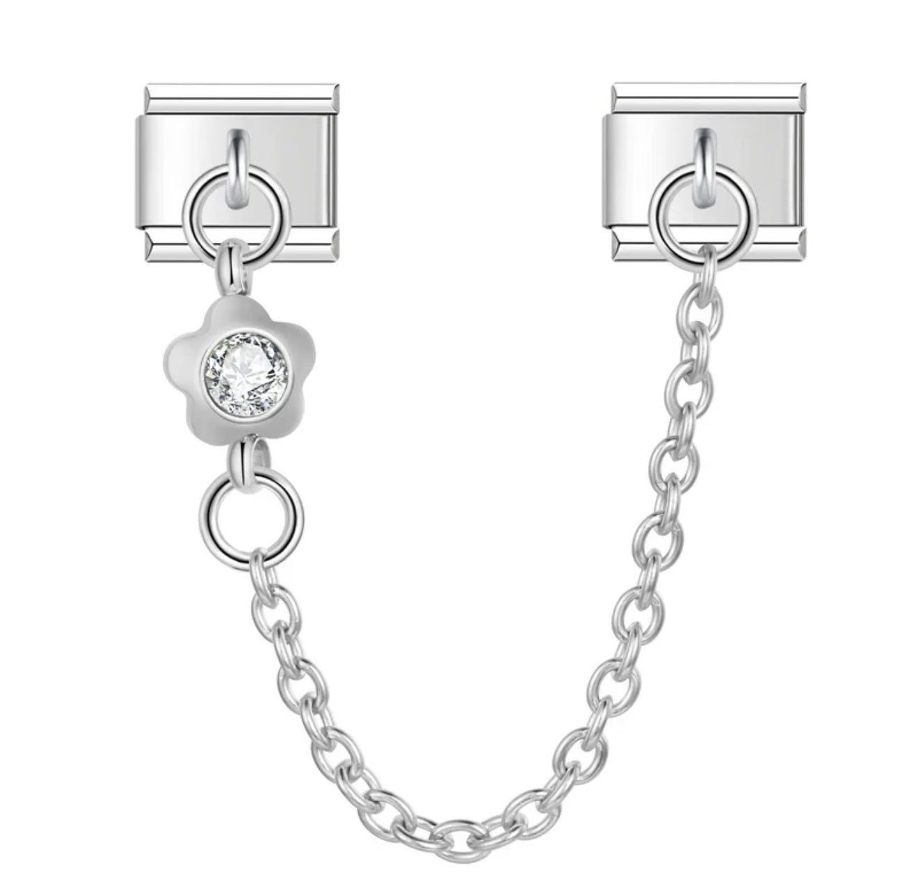 'Flower Rhinestone Chain' Charm Colgante