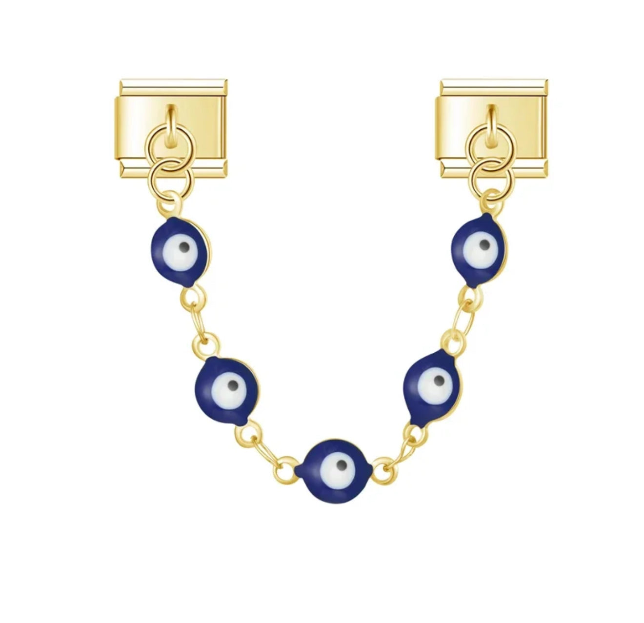 'Evil Eye Chain' Gold Charm Colgante