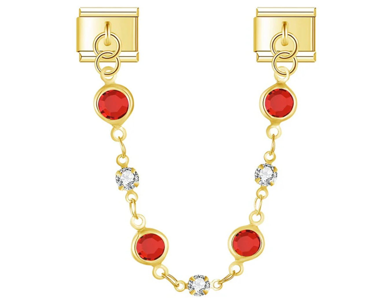 'Rhinestone Mix' Gold Charm Colgante