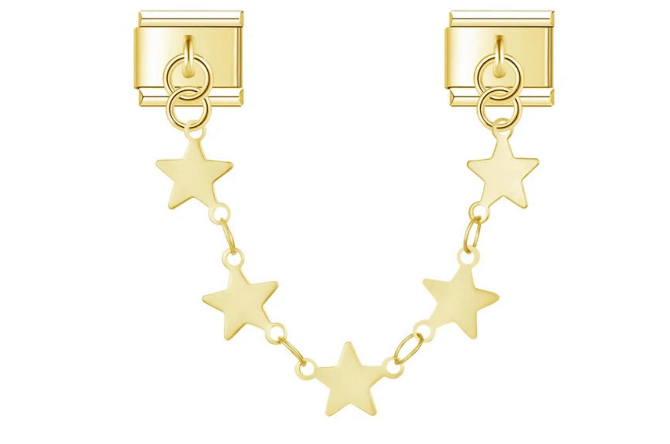 'Star Chain' Gold Charm Colgante