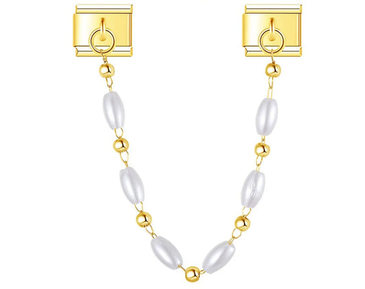 'Shell Beads' Gold Charm Colgante