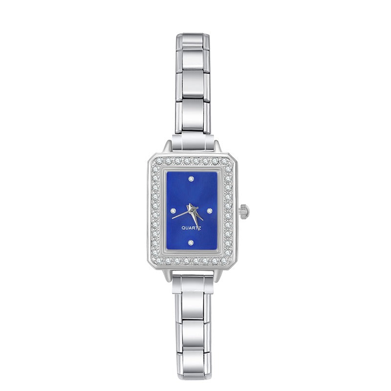 'Blue & Rhinestone' Charm Watch