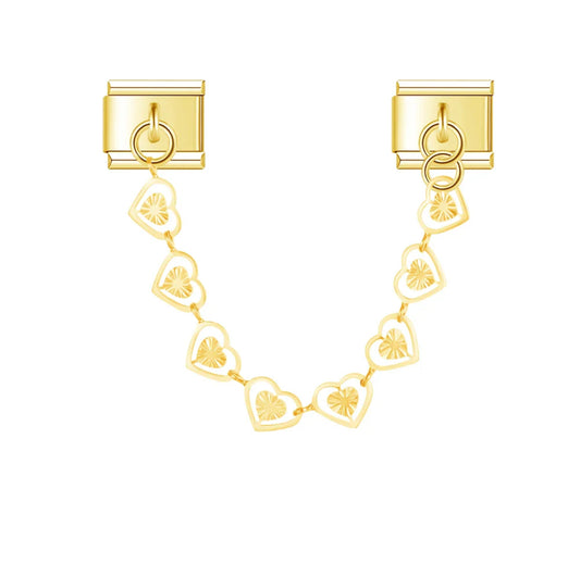 'Heart Chain' Gold Charm Colgante