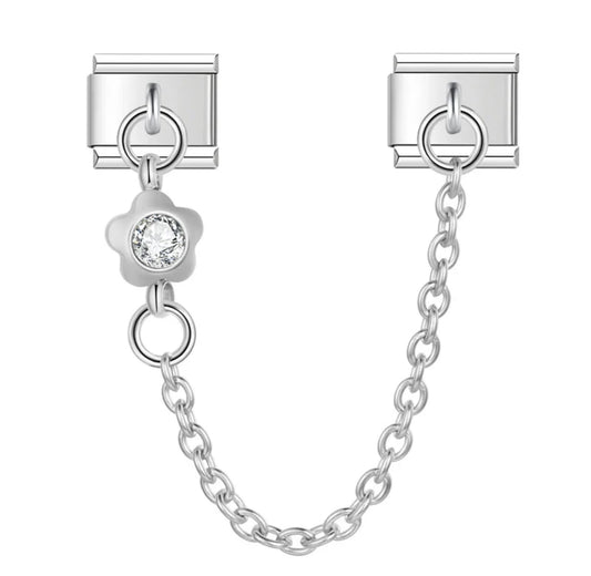 'Flower Rhinestone Chain' Charm Colgante