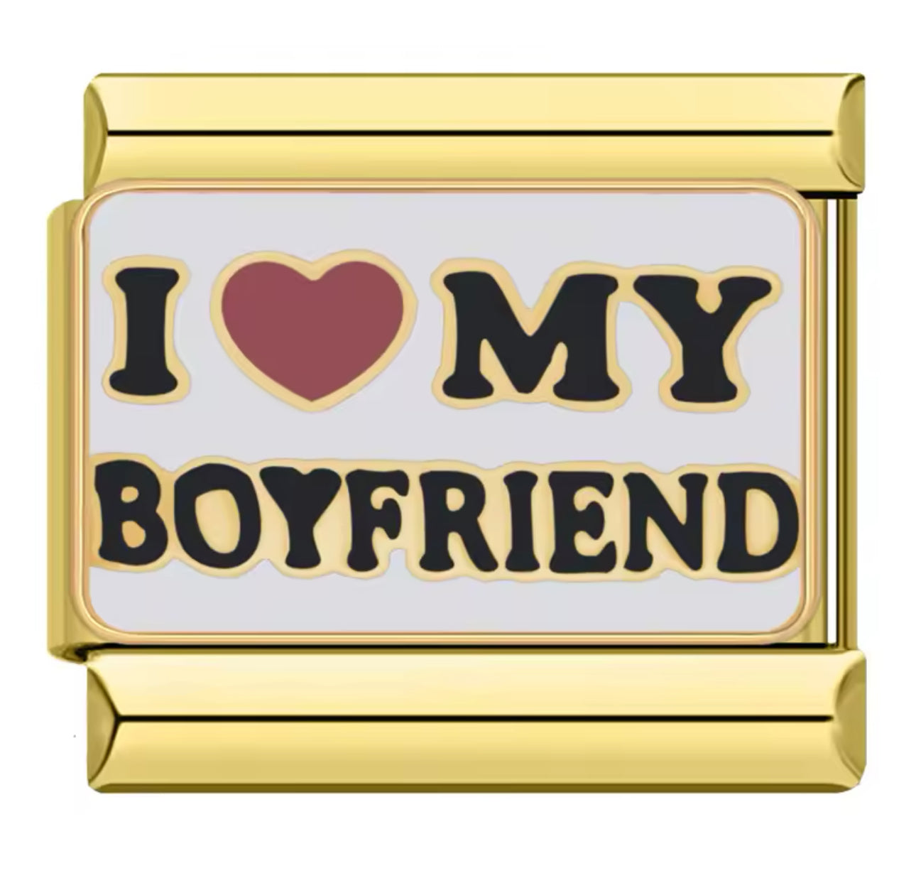 'I Love My BF' Gold Charm