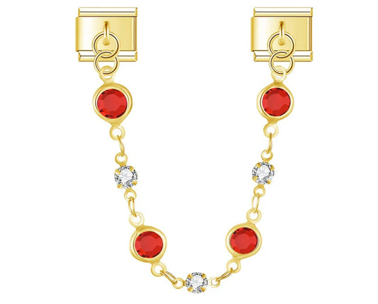 'Rhinestone Mix' Gold Charm Colgante
