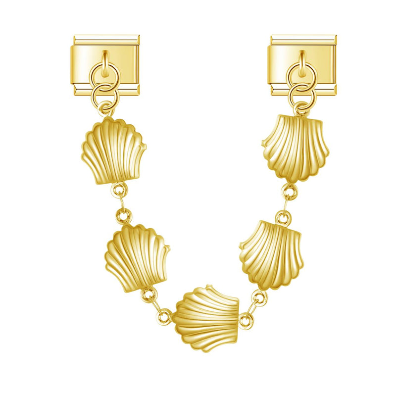 'Shell Chain' Gold Charm Colgante