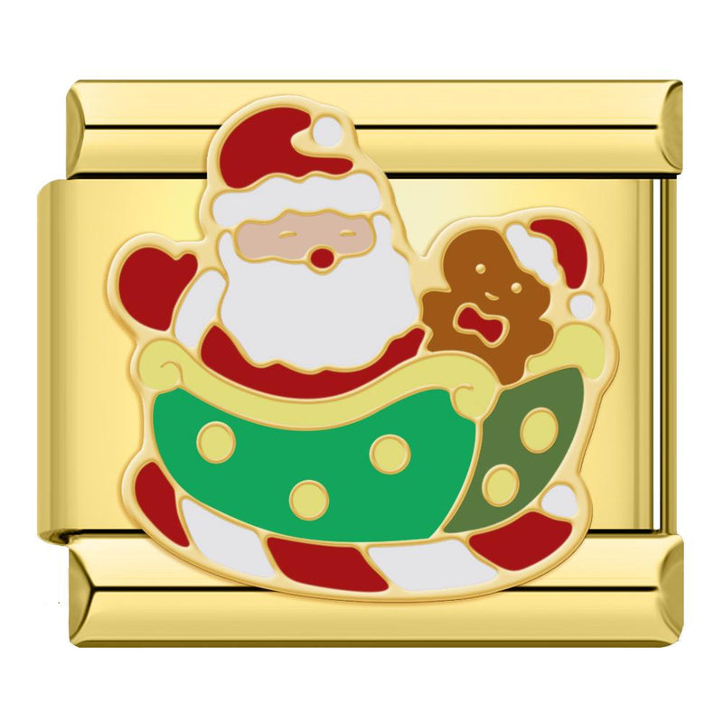 'Santa & Ginger' Gold Charm