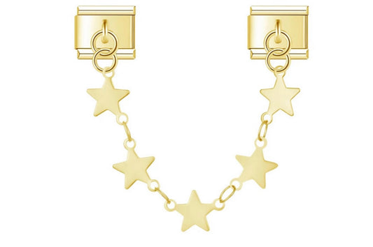 'Star Chain' Gold Charm Colgante