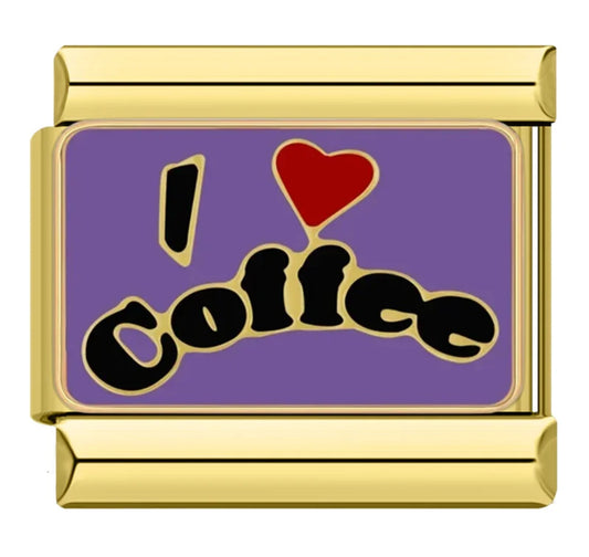 'I ❤️ Coffee' Gold Charm